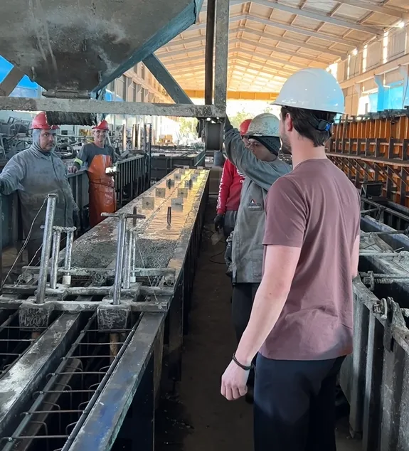 Produção de elementos pré-moldados na fábrica