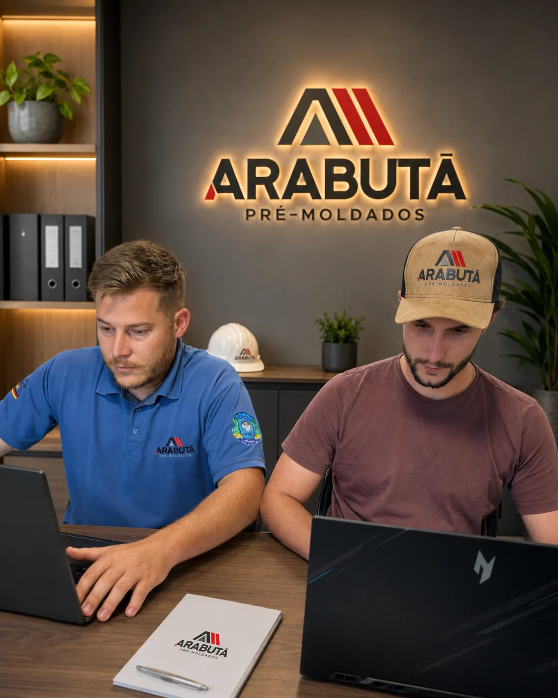 Equipe de engenharia analisando o projeto estrutural
